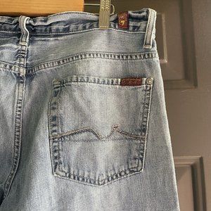 7 for all mankind women’s straight leg jeans in blue size 33